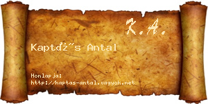 Kaptás Antal névjegykártya